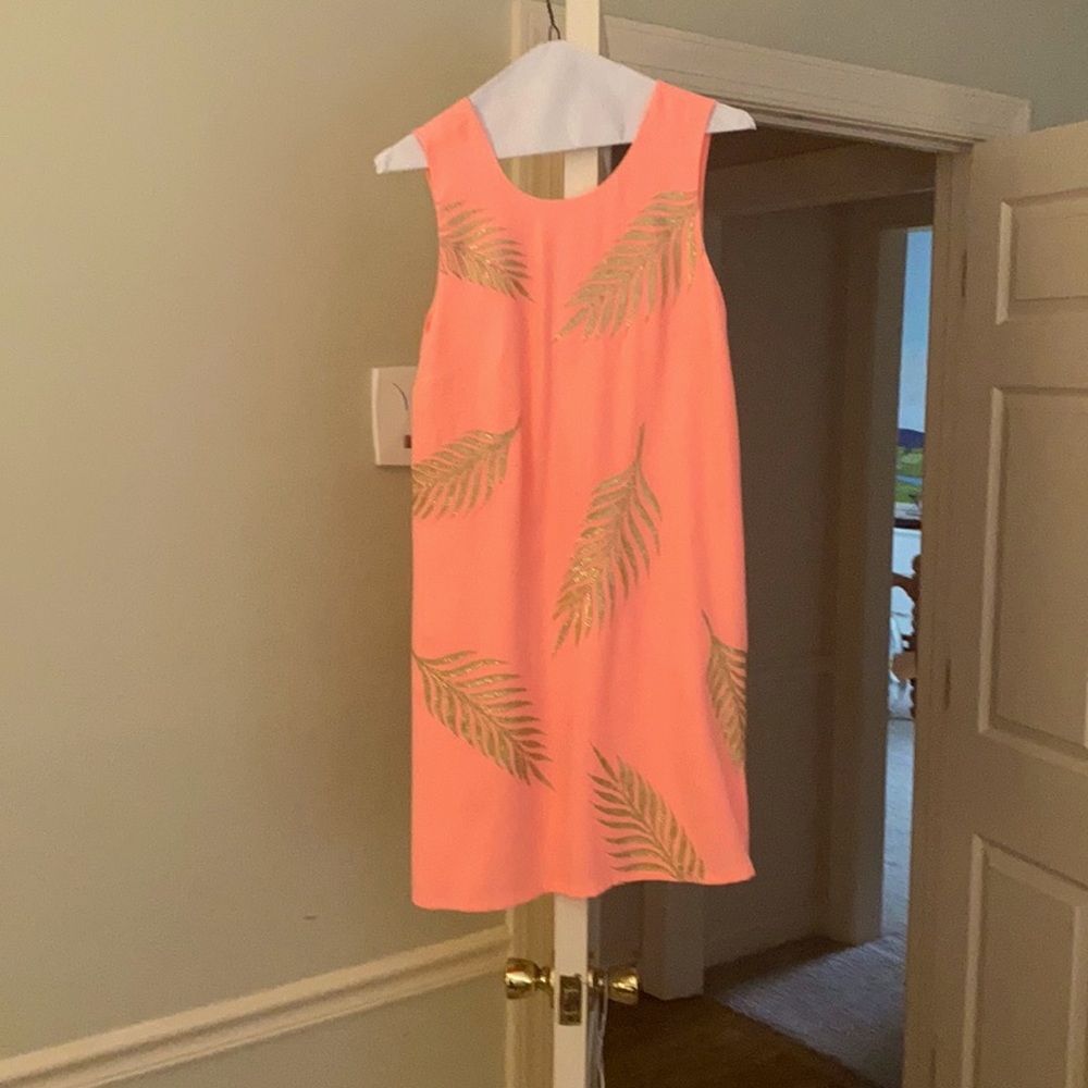 Lilly Pulitzer Coral and gold dress